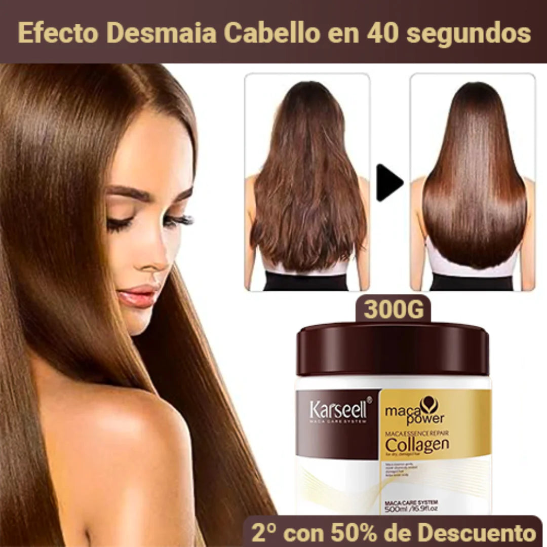 Máscara Desmaia Cabello - Karseell Colágeno 300g [Hidratación, Controla el Frizz, Alinea y Alisa]