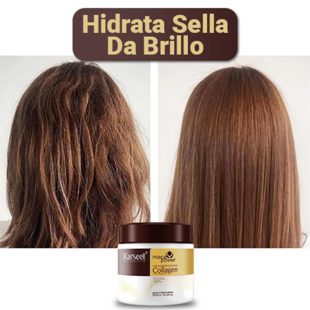 Máscara Desmaia Cabello - Karseell Colágeno 300g [Hidratación, Controla el Frizz, Alinea y Alisa]